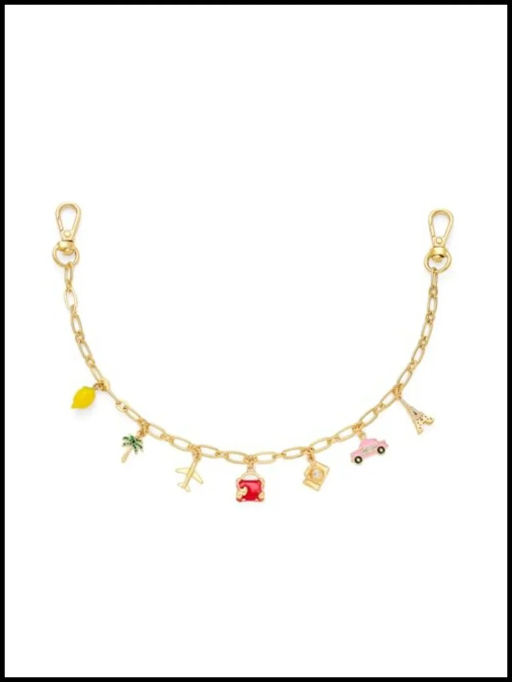 Lemon Bag Charms Keychain Wristlet Trendy Purse Charm for Women Gold Plated